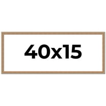 40x15 Frame Brown 60's Wooden Cabinet Solid Wood Picture Frame | 1 Inch Moulding Width | Complete