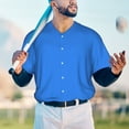 thumbnail image 6 of Daiia Dodgerblue Mens Baseball Jersey Button Down Shirts Short Sleeve Sports Uniforms-Large, 6 of 9