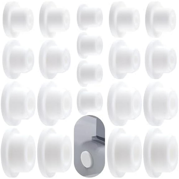 20pcs Bathtub Jet Covers, White Silicone Hole Plug, 5 Sizes Heat-Resistant Reusable Jet Tub Cover Caps, Waterproof Non-Slip Pipe Tube Inserts for Bathtub Pool Hole$$Hardware