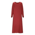 thumbnail image 6 of ZQUUVOU Women's Medieval Dress Solid Long Sleeve Round Neck Maxi Length Vintage Elegant Party Gown Theme Outfits Red, 6 of 9