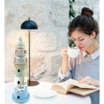 thumbnail image 5 of CoTa Global Ocean Breeze Lighthouse Decor - Handmade Wooden Lighthouse Beach Decorations for Home with Decorative Starfish Ornaments, Coastal Centerpiece Home Decor for Table Top - 12.25 Inches, 5 of 7