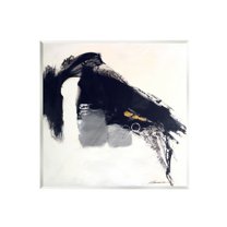 Stupell Industries Black Abstract Scribble Lines Circle Shape Detail Painting Unframed Art Print Wall Art, Design by Beau Wild