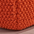 thumbnail image 6 of Noble House Knitted Cotton Square Pouf, Orange, 6 of 6