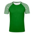thumbnail image 4 of Glisme Boys Graphic Tees Stripe Print Short Sleeve T Shirt Colorful Festive Comfortable Blend Top For Kids Green Tee Size 1-2 Years, 4 of 4