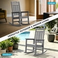 thumbnail image 6 of Oversized HDPE Outdoor Rocking Chair, All-Weather High Back Porch Rocker, Gray, 6 of 8
