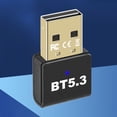 thumbnail image 3 of Adaptador USB portátil compatible con Bluetooth 5.3 sin controlador para computadora de escritorio, 3 of 9
