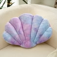 thumbnail image 4 of Puntoco Almohada decorativa con forma de concha marina, almohada de playa, almohada de terciopelo suave, decoración de mar y océano, cojines para sofá cama, 4 of 5