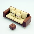 thumbnail image 3 of 1 Set Doll House Layout Sofa Chair Furniture Dolls Miniature Sofa Stool Layout Prop Micro Scene Layout Sofa and Stool Prop, 3 of 8