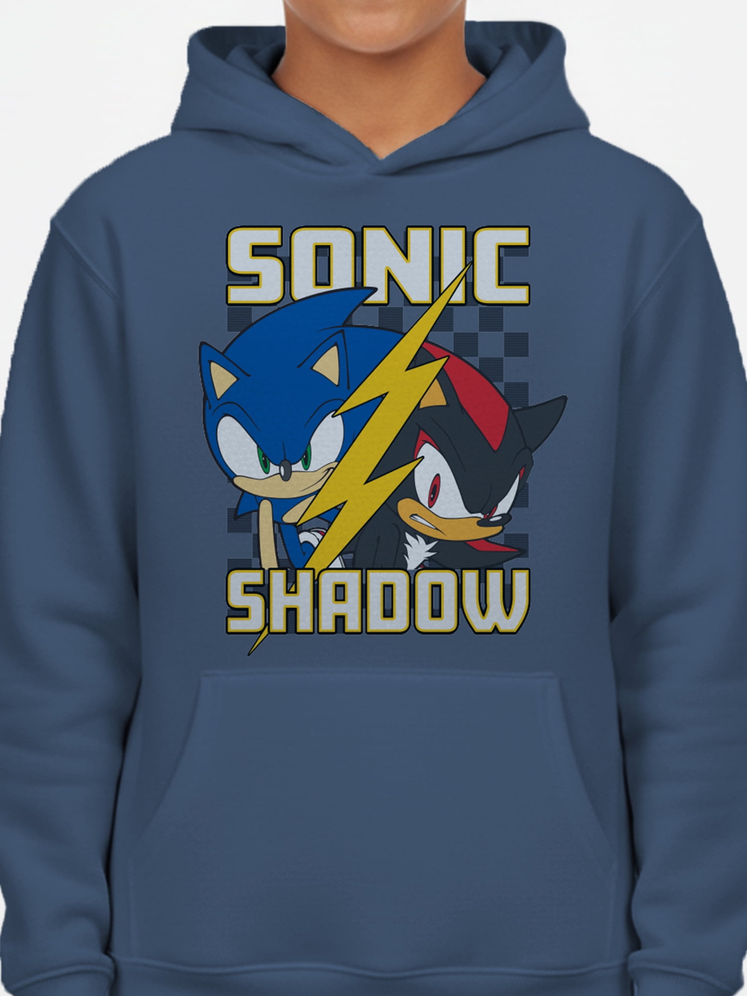 Sonic the Hedgehog Kids Graphic Fleece Hoodie, Shadow Over Sonic, Sizes 4-18