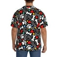 thumbnail image 3 of Sikiie Paw And Bones Men's Cuban Shirt, Hawaiian Shirts, Business Casual Button Down Shirts, Short Sleeve Shirt-X-Large, 3 of 5