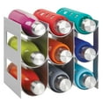 mDesign Plastic Water Bottle/Wine Rack Organizer, 3 Tiers, 9 Bottles ...
