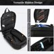 thumbnail image 3 of OZUKO Mochilas de Hombro con Cabestrillo Antirrobo, Mochila Cruzada, Bolso de Pecho Impermeable con Puerto de Carga USB (Negro), 3 of 8