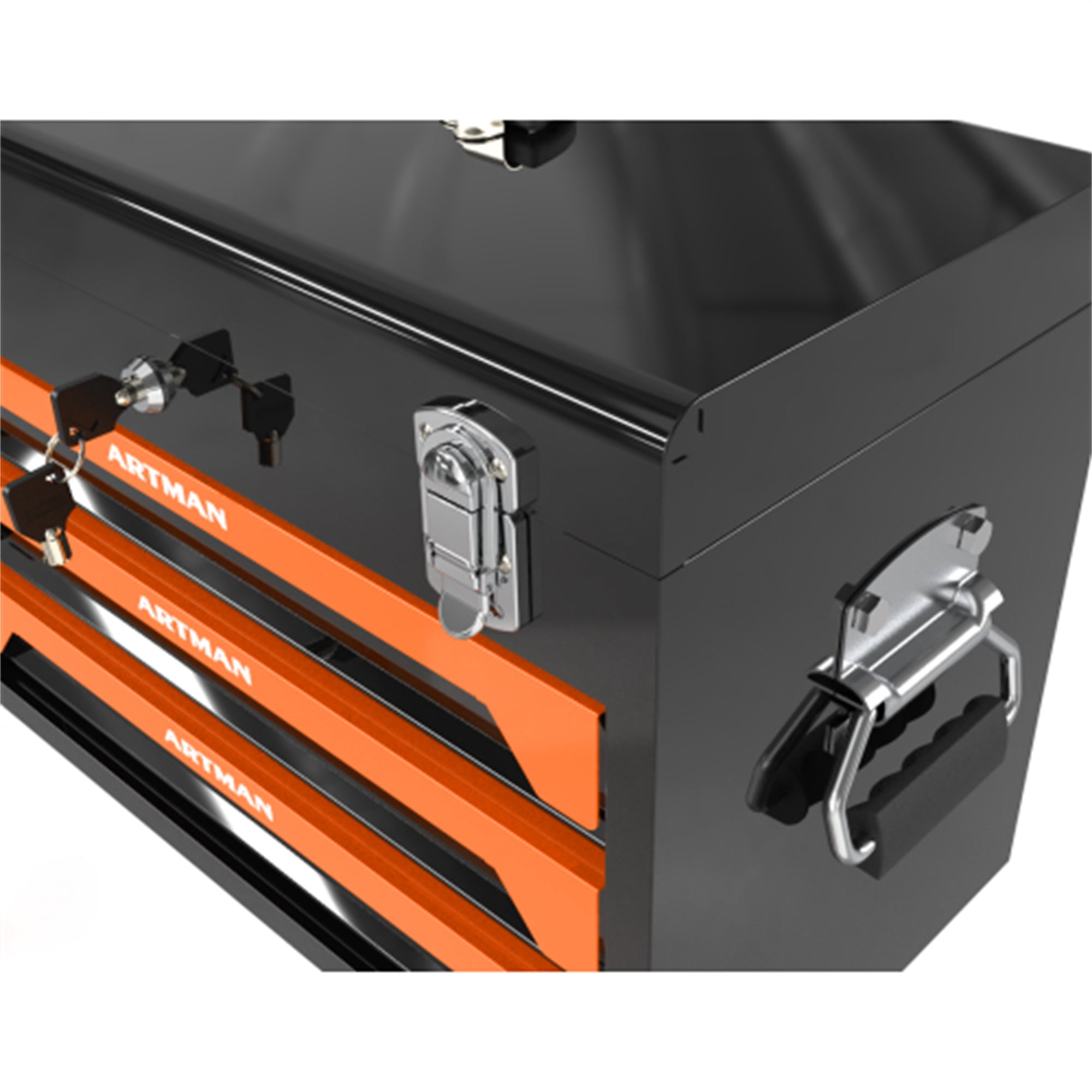 Aukfa 439-Piece Mechanics Tool Set, 3 Drawer Tool Organizer Metal Box w/ Tool Kit for Home, Auto Repair, Orange