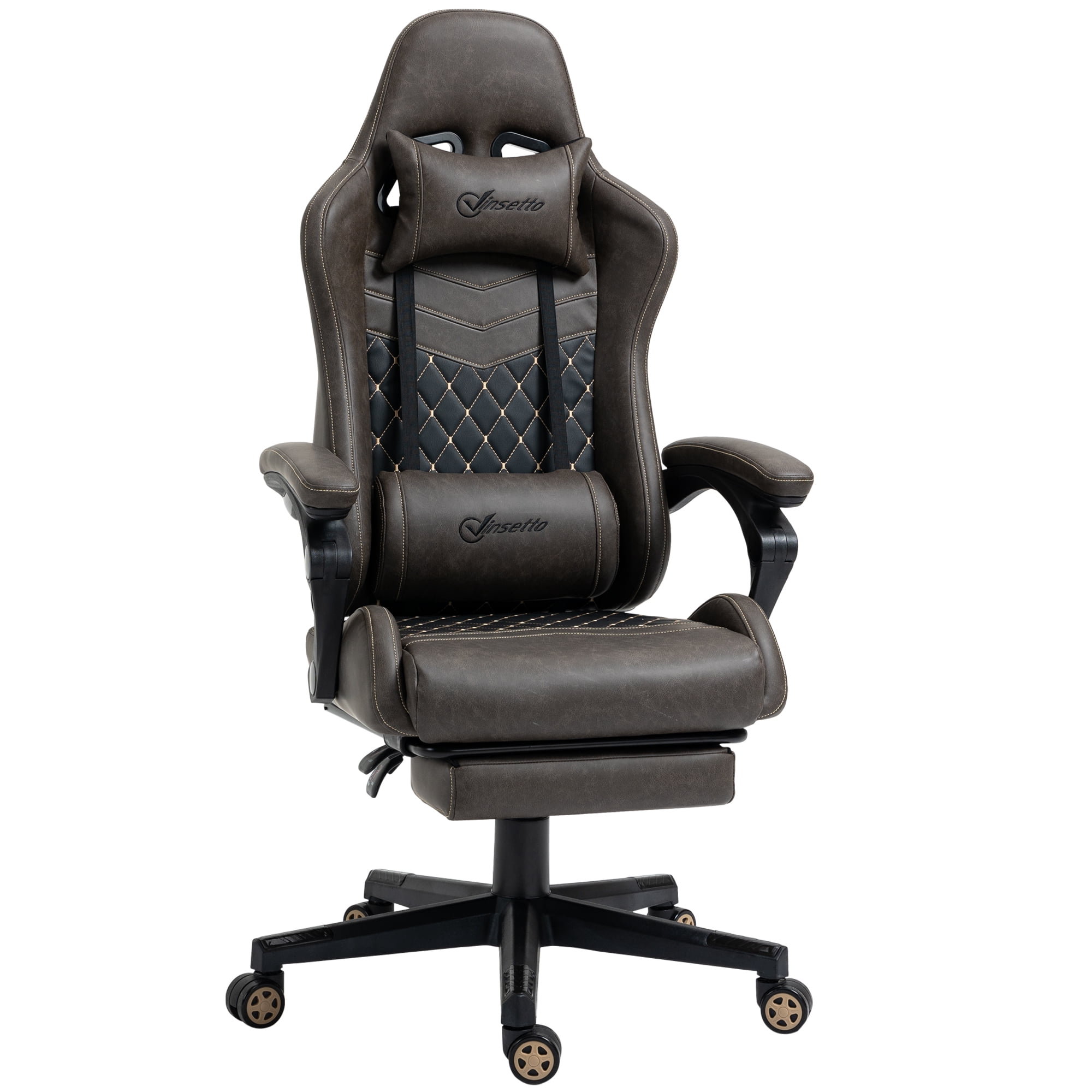 Vinsetto Racing Gaming Chair Diamond PU Leather Office Gamer Chair High Back Swivel Recliner