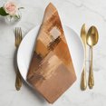 thumbnail image 2 of Orange Brown Geometric Cloth Napkins, Farmhouse Vintage Washable and Reusable Dinner Napkins Set of 8, Table Napkin for Kitchen Party Birthday Wedding Hotel Housewarming 20"x20", 2 of 9