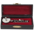 thumbnail image 2 of 1 Set Copper Miniature Clarinet Mini Musical Instrument Model Mini Clarinet Model with Storage Box, 2 of 2