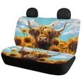 thumbnail image 6 of Pzuqiu Highland Cow Sunflower Car Accessories Set Breathable Universal Automotive Vehicle Seat Cover Easy to Install Car Interior Accessories Car Seat Cushion Universal Fit Most Sedans, 6 of 7