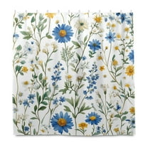 Yayeee Shower Curtain with Hooks 72"x72" Waterproof Fabric Bathroom Hanging Decor, Blue Floral