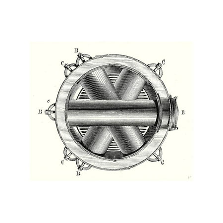 Horizontal Cross - Horizontal Cross Section of M. Hermann-Lachapelle's Crossed Boiler Reboiler Print Wall Art