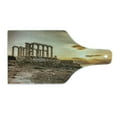 thumbnail image 2 of Pillar Cutting Board, Greek Building Poseidon at the Sunset Sea and the Cloudy Sky Digital Image Print, Tempered Glass Cutting and Serving Board, Wine Bottle Shape, Beige Taupe, by Ambesonne, 2 of 5