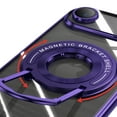 thumbnail image 4 of Magnetic Stand Case Compatible with iPhone Air, Rotatable Flexible Ring Holder Phone Cover for Men Women | Compatible with MagSafe | Shockproof & Anti-scratch | Anti-Yellowing,Darkpurple, 4 of 7