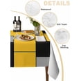 thumbnail image 5 of Yellow Abstract Suqare Tablecloth - 54 x 54 Inch, Geometric Grey Black White Lattice Waterproof & StainResistant Tablecloth, Washable Oil-proof Table Cover for Dining/Party/Wedding/Camping/Buffet, 5 of 9