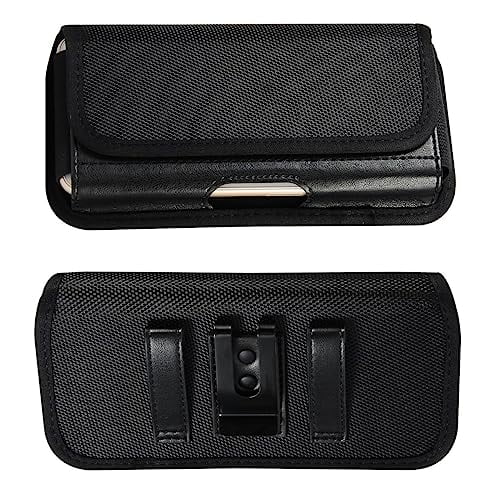 Nylon Belt Clip Phone Case Holster Pouch Belt Loop Holder for Samsung Galaxy A16 A15 5G A14 A55 A54 A53 A35 S25 Ultra S24 S23 S22 S21 Note 20 Ultra A13,iPhone 17 Pro Max,Nord N200 5G,Pixel 6 Pro