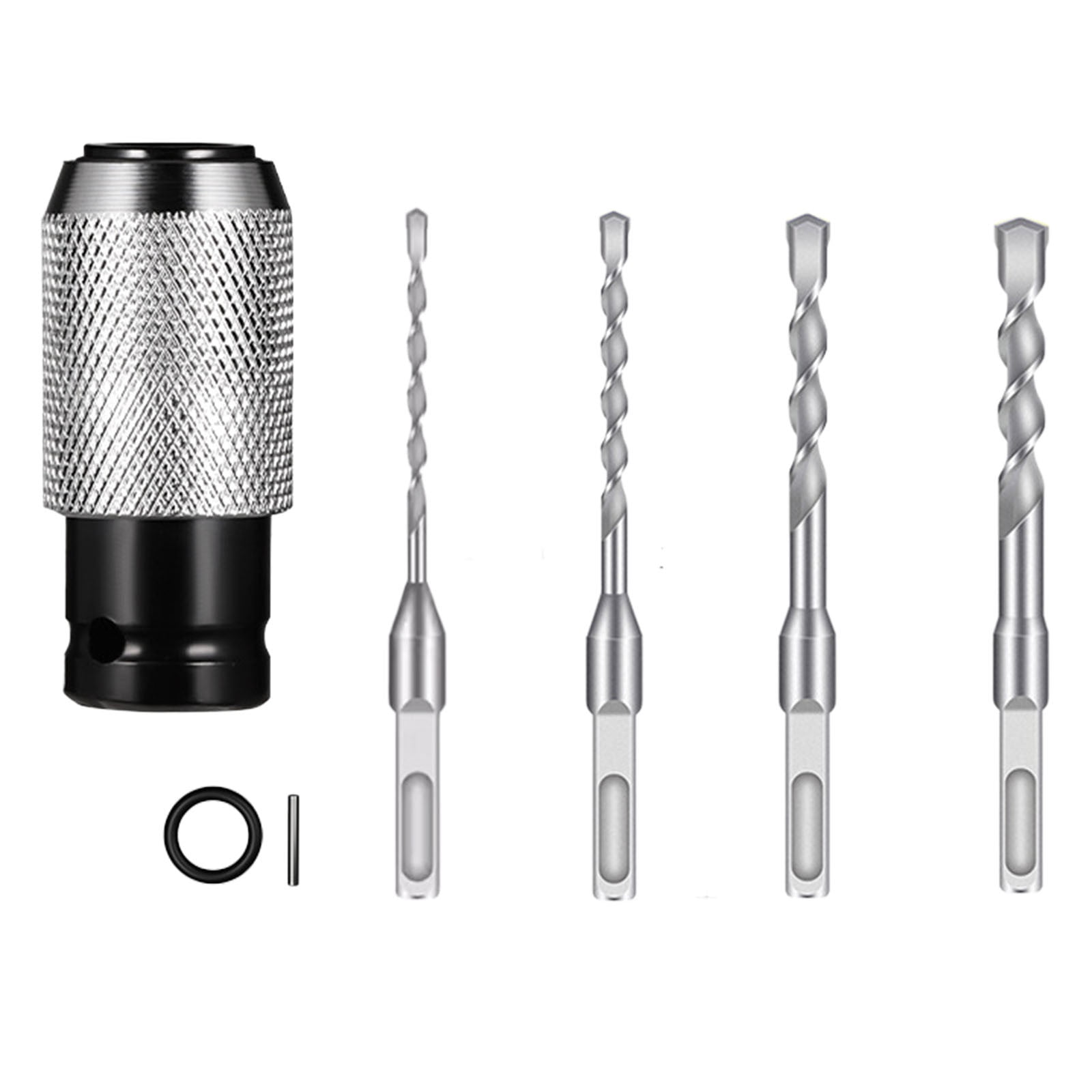 Rotary Hammer Adapter with Impact Drill Bits Set, 5PCS Multi-functional Electric Hammer to Drill Converter with Adapter and 4 Hammers Bits, Quick Release Adapters Converter for Drills Wrench