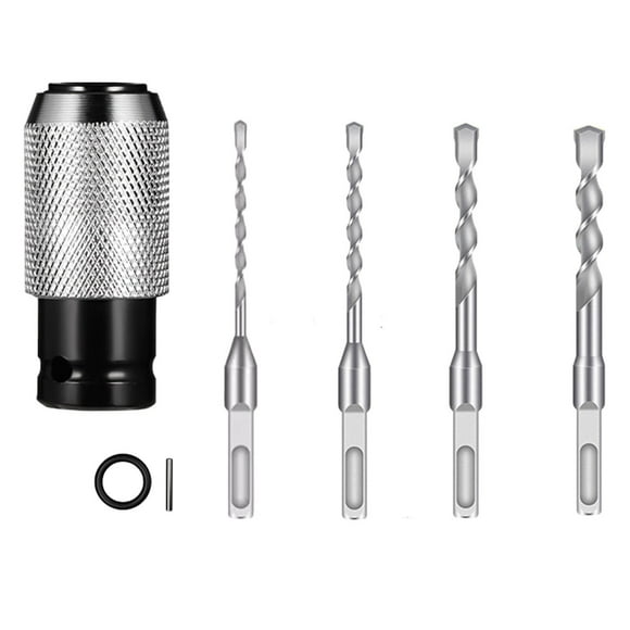 TIELUTT Adapter with Drill Bits Functional to Drill Converter with Adapter and Bits Quick Release Adapters Converter for Drills Hole Saw for Metal Soporte Trompo 4 1/4 Hole Saw Bit 1 Drill Bit 1 Bit