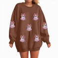 thumbnail image 2 of Godom Halloween Sweatshirts for Women Ghost Graphic Crewneck Long Sleeve Pullover Tops Loose Fit Soft Knit Ribbed Casual Fall Winter Outfits, 2 of 6