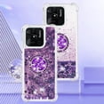 thumbnail image 2 of Glitter Case for Xiaomi Redmi 10C, Bling Sparkle Floating Liquid Soft TPU Cushion Fashion Girly Women Girls Clear with Ring Holder Phone Cover for Xiaomi Redmi 10C  Purple, 2 of 12