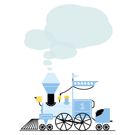Easy To Apply Vinyl 20" x 26" Mini Train Railway Adhesive Wall Decoration Sticker Multicolored Children's Steam Locomotive Toy Design Vinyl Kids Bedroom Wall Decal