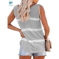 thumbnail image 5 of Deago Womens Tie-dye Sleeveless Tank Tops Summer Loose T Shirts Button Down Shirts Vest Blouse Plus Size (Gray, L), 5 of 9