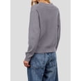 thumbnail image 4 of Women Lapel Collar Sweater Button Up Open Front Fall Knit Jackets Cute Long Sleeve Button Down Cardigan Gray L, 4 of 7