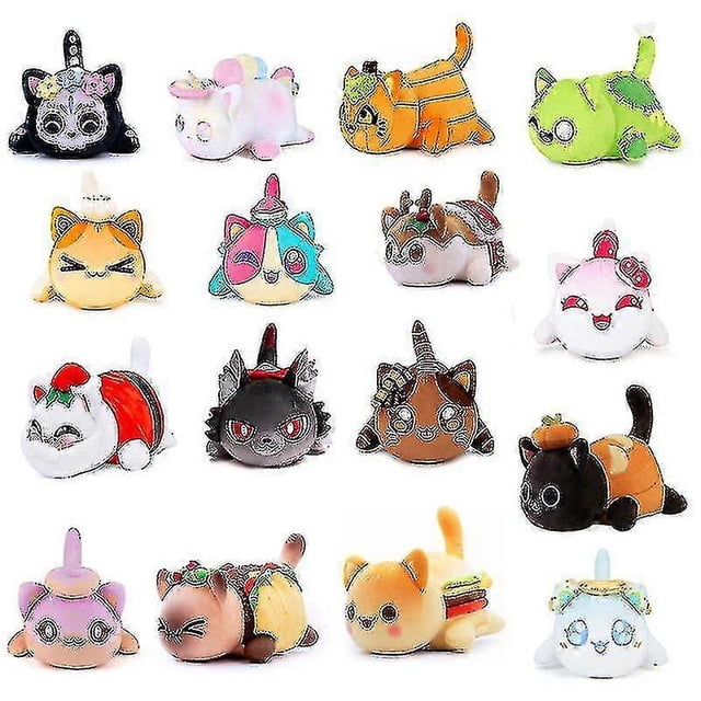 Lindo juguete de peluche de gato, donut de gato, juguete de peluche de gato kawaii, adecuado para regalo de niños, 25 cm, V, gato calabaza