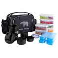 thumbnail image 1 of MOCHILA LONCHERA TERMICA AISLADA CON 6 CONTENEDORES ANTIGOTEO DE 600ML Y 400 ML, APTOS PARA MICROONDAS Y CONGELADOR, INCLUYE VASO MEZCLADOR, PASTILLERO Y HIELO REUSABLE, 1 of 7