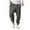 Grey, variant on WEAIXIMIUNG Mens Winter Bib Overalls Insulated Men Linen Solid Elastic Waist Casual Trousers Drawstring Mid Waist Pants with Pockets