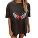 thumbnail image 1 of Características de las mujeres Blusa casual de manga corta de verano con estampado retro suelta de manga corta para hombres y mujeres Pompotops hfajkhk141348, 1 of 6
