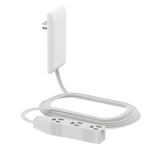 Extensor de salida de cara plana LIDER con 3 receptáculos, enchufe de placa de pared ultrafino con extensor de cable y regleta de 3 salidas