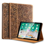 Gexmil iPad mini5 Case, Cowhide Folio Cover for iPad 7.9 inch Genuine Leather case,Pattern-Brown