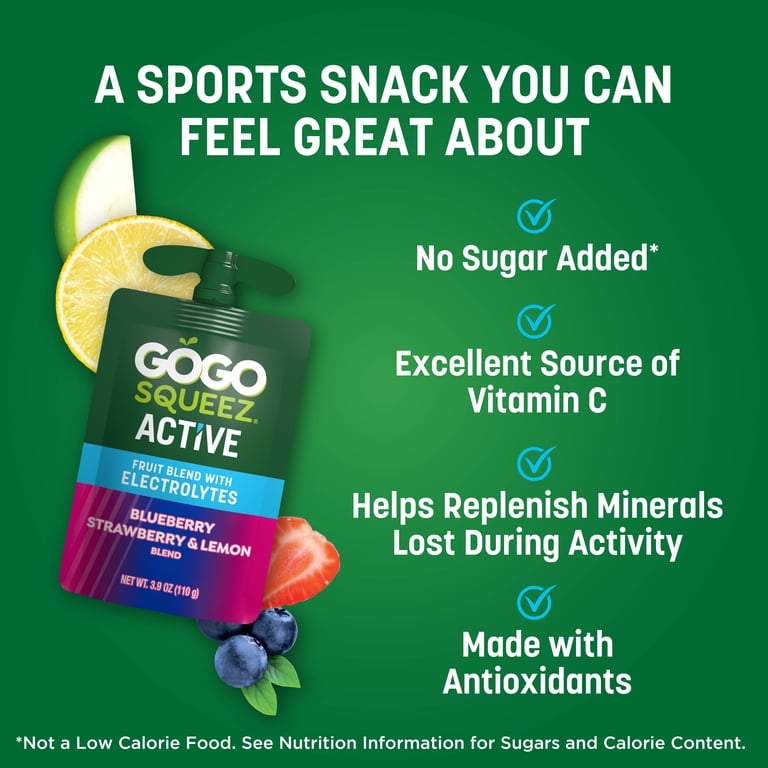 GoGo squeeZ Active with Electrolytes : Blueberry Strawberry