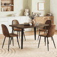 thumbnail image 1 of Homy Casa Chaises de Salle à Manger Modernes Lot de 4, Suédine Brune, Pieds Métal, 1 of 12