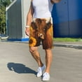 thumbnail image 4 of Salouo Countryside Sunflower Cow Pattern Men's Sleep Pajama Shorts,Pajama Bottoms Elastic Waistband Sleep Pajama Short PJ Shorts for Men -Medium, 4 of 6