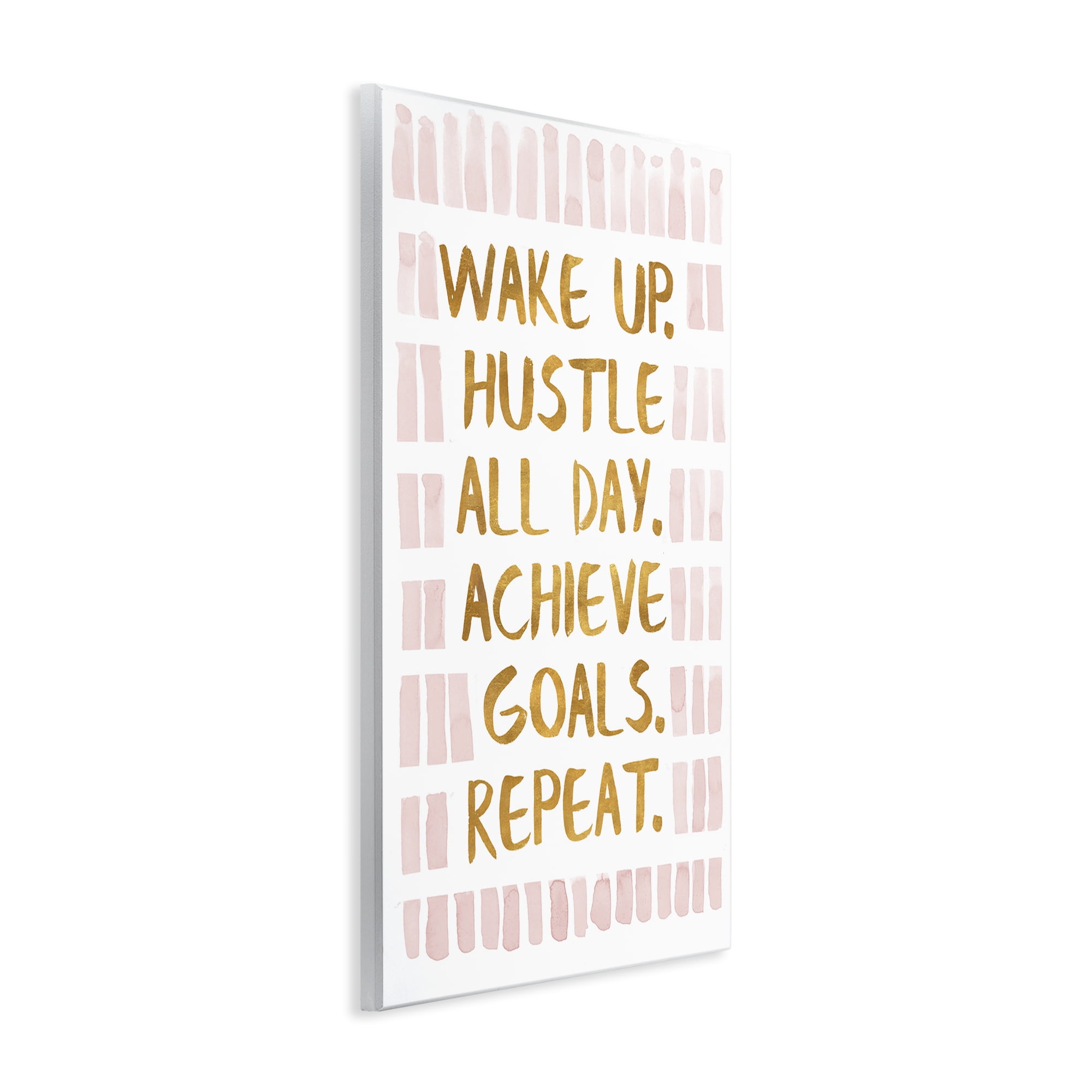 Stupell Industries Wake Up & Hustle Typography Painting Unframed Art Print Wall Art, 13 x 19