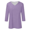 thumbnail image 4 of Wangmeiwg Womens T Shirts, Women's Casual V Neck T Shirt Breathable Soft Fabric Comfortable Spring Summer Fall Women’s Tops Purple XL, 4 of 4