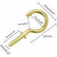 thumbnail image 2 of 100 Pcs 5/8" Ceiling Cups Hooks Screw Hooks Ceiling Cup Hooks Self-Tapping Screws Hooks Gold -, 2 of 5