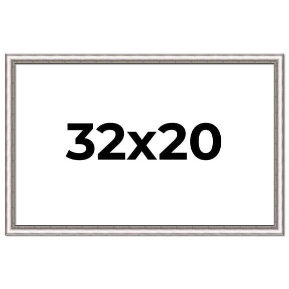 32x20 Frame Silver Real Wood Picture Frame Width 1.25 Inches | Interior Frame Depth 0.5 Inches |
