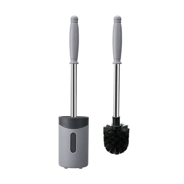 Toilet Bowl Brush with Strong Bristles 16.54 in Handle and Heavy Flat Base for Bathroom Cleaning
