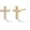 Gold, variant on 14K Gold or Platinum Plated Small Cross Stud Earrings for Women Men with Cubic Zirconia