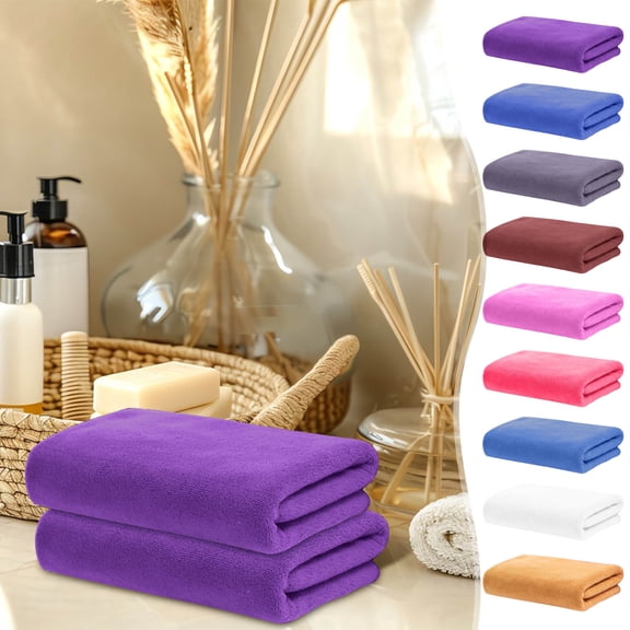 Taotanxi Bath Towels 13.7 x 29.5 Inches, Microfiber Body Towel Set for Adult, 2 Pack - Soft Absorbent, Quick Dry, Perfect for Bathroom,Hotel,Gym, Yoga, Swimming, SPA, Fitness, Sport, Blue